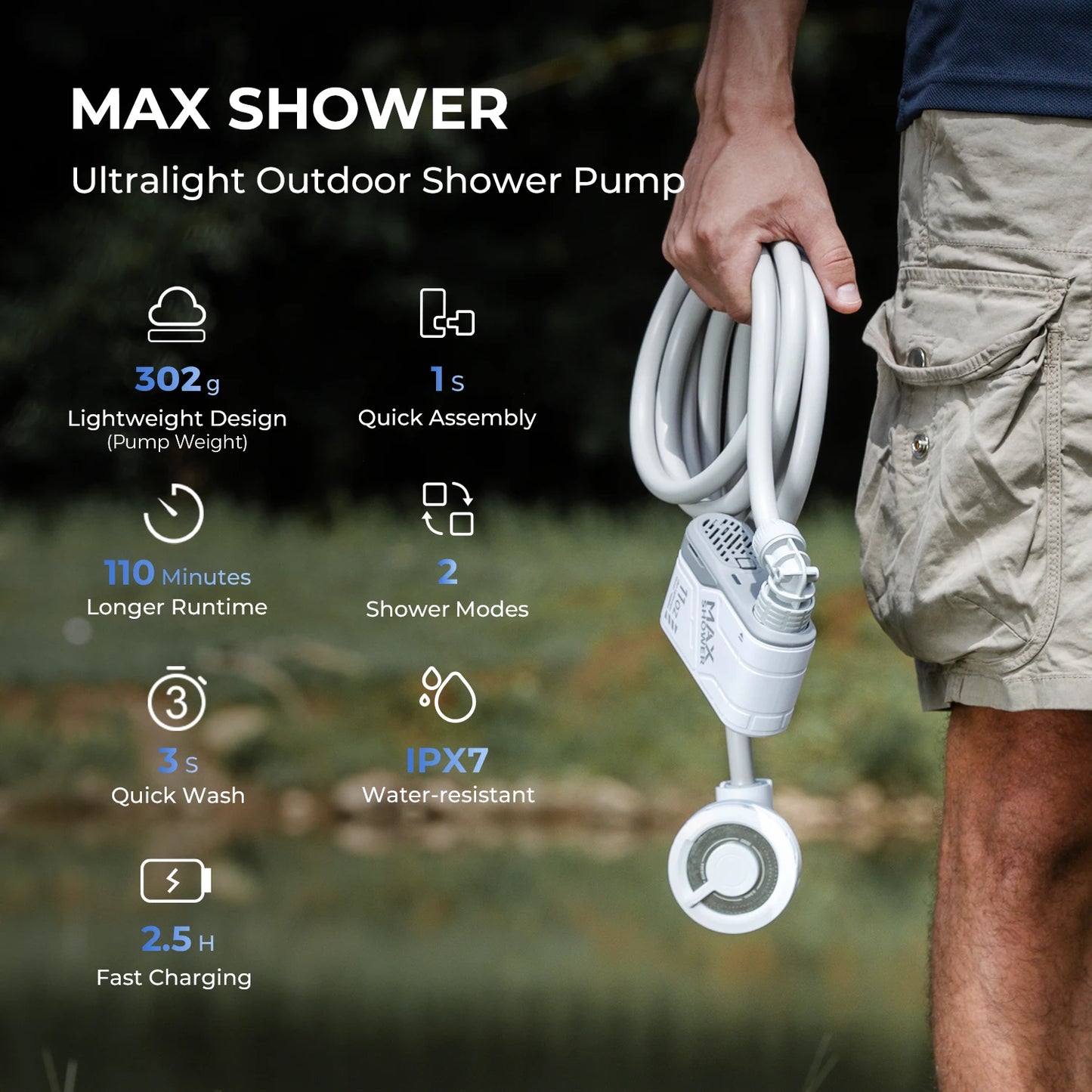 Outdoor Camping Shower Portable Electric Shower