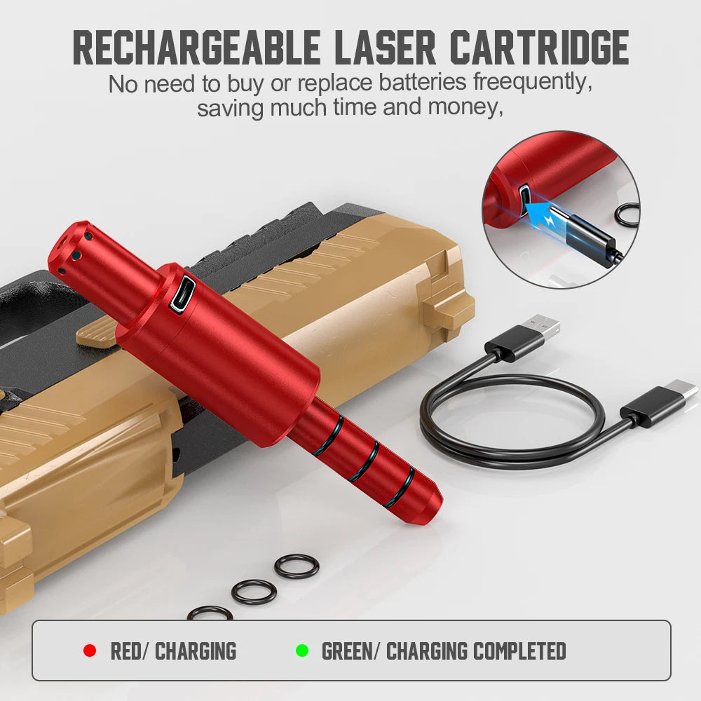 9MM dual-purpose magnetic suction laser training bullet, red dot laser training bullet,