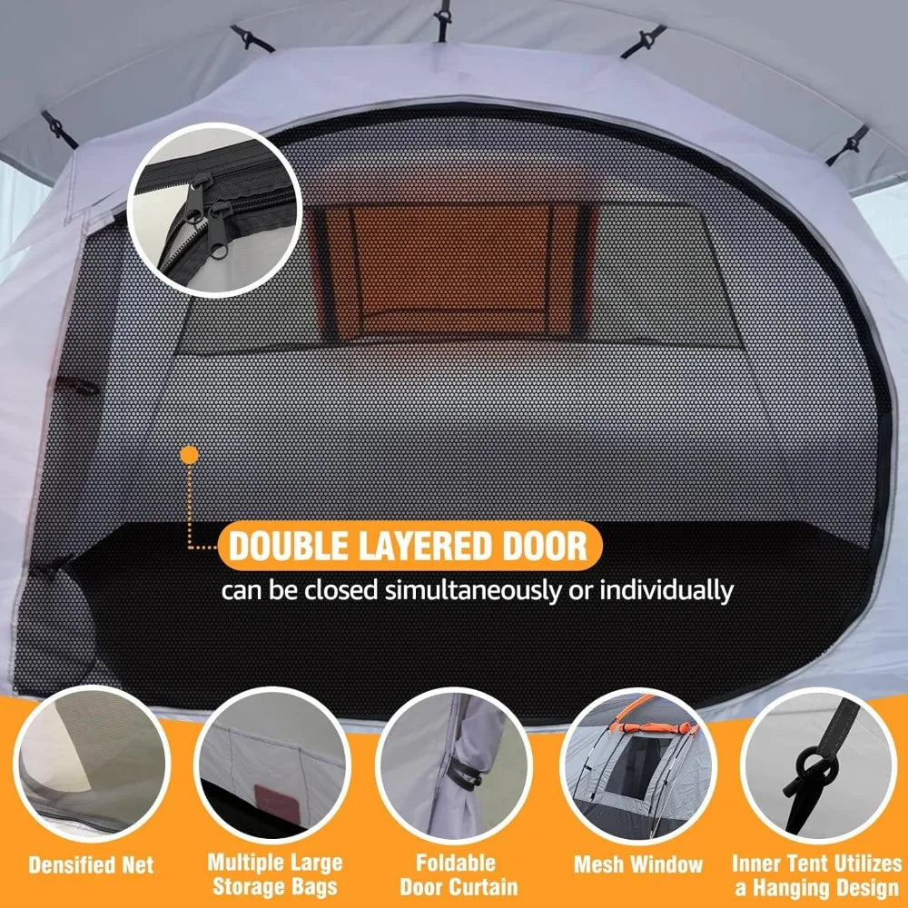 Camping Tents Tunnel Tent 4 Person Family Tents with 2 Doors