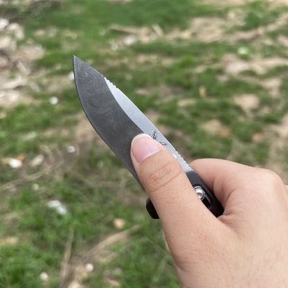 Pocket Folding Knife   Wooden Handle, Outdoor Camping Survival