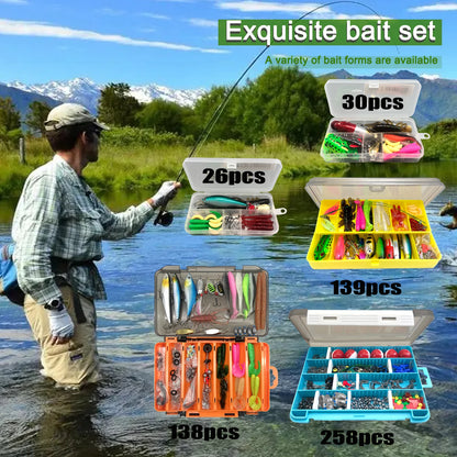 Fishing Lures Set Soft Hard Baits Metal Jig Spoon Gear Layered For Bass Pike Crankbait Tackle Accessories