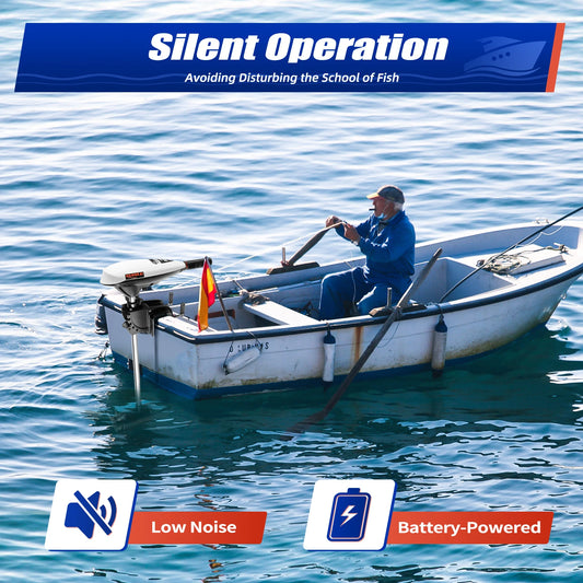 660W Thrust Trolling Motor 12V Saltwater Electric Outboard Motor 7 Gear Regulation Telescoping Handle for Kayak Inflatable