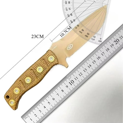 Knife Flax Handle Blade Outdoor Fishing Cutting Hunting