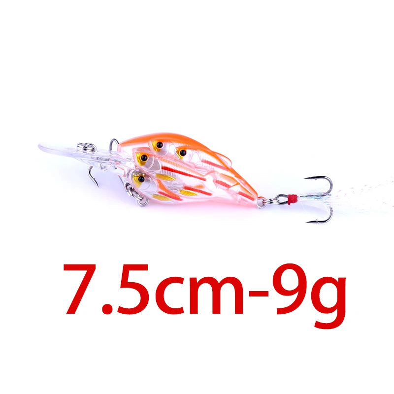HENGJIA 1pc Diving Depth Crankbait Fishing Lures Swimbait Isca Artificial Bait floating Fishing Wobblers 7.5cm 9g pesca peche