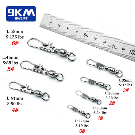 Snap Fishing Swivels Ball Bearing Interlock Snap Pin Stainless Steel Fishing Accessories Fishing Lures Pin Connector