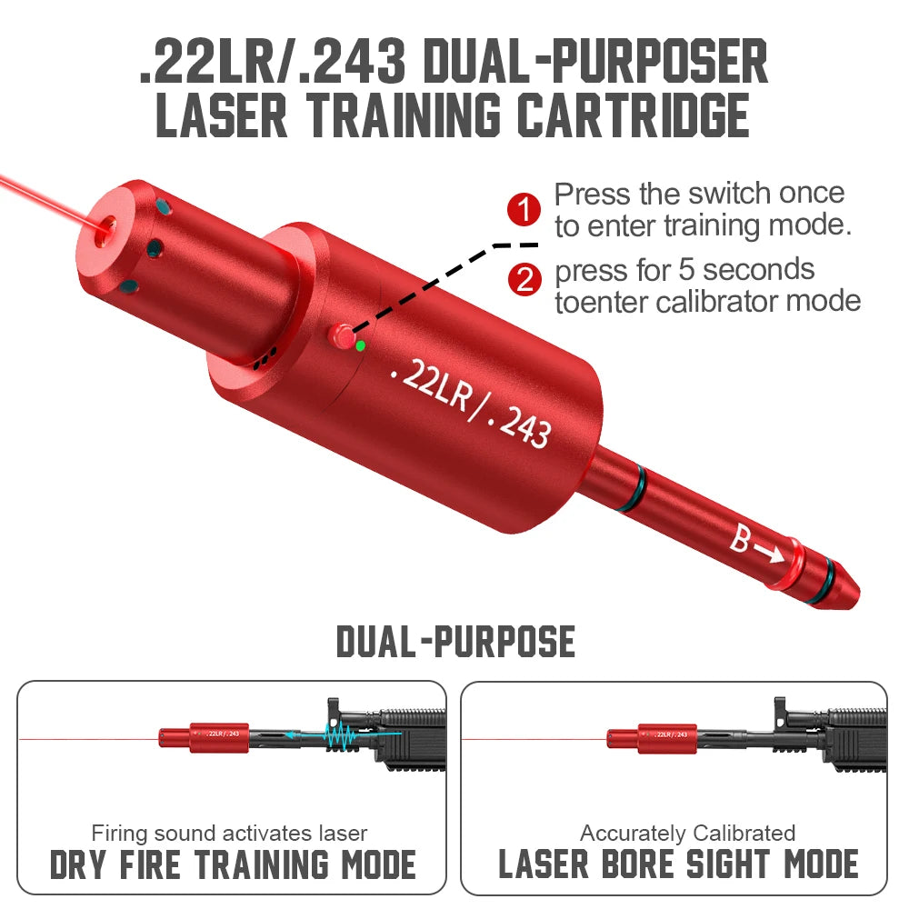 22LR dual-purpose magnetic suction laser training bullet, red dot laser training bullet,
