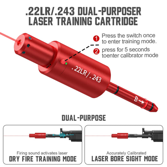 22LR dual-purpose magnetic suction laser training bullet, red dot laser training bullet,