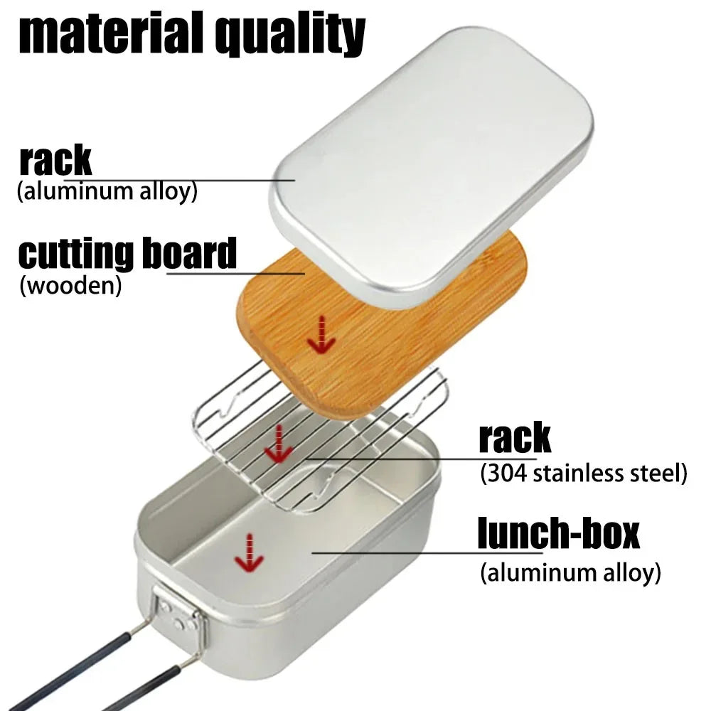 Ultralight Tableware Camping Cookware Lunch Box Cooking Pots  Outdoor Cutlery Kitchen Set