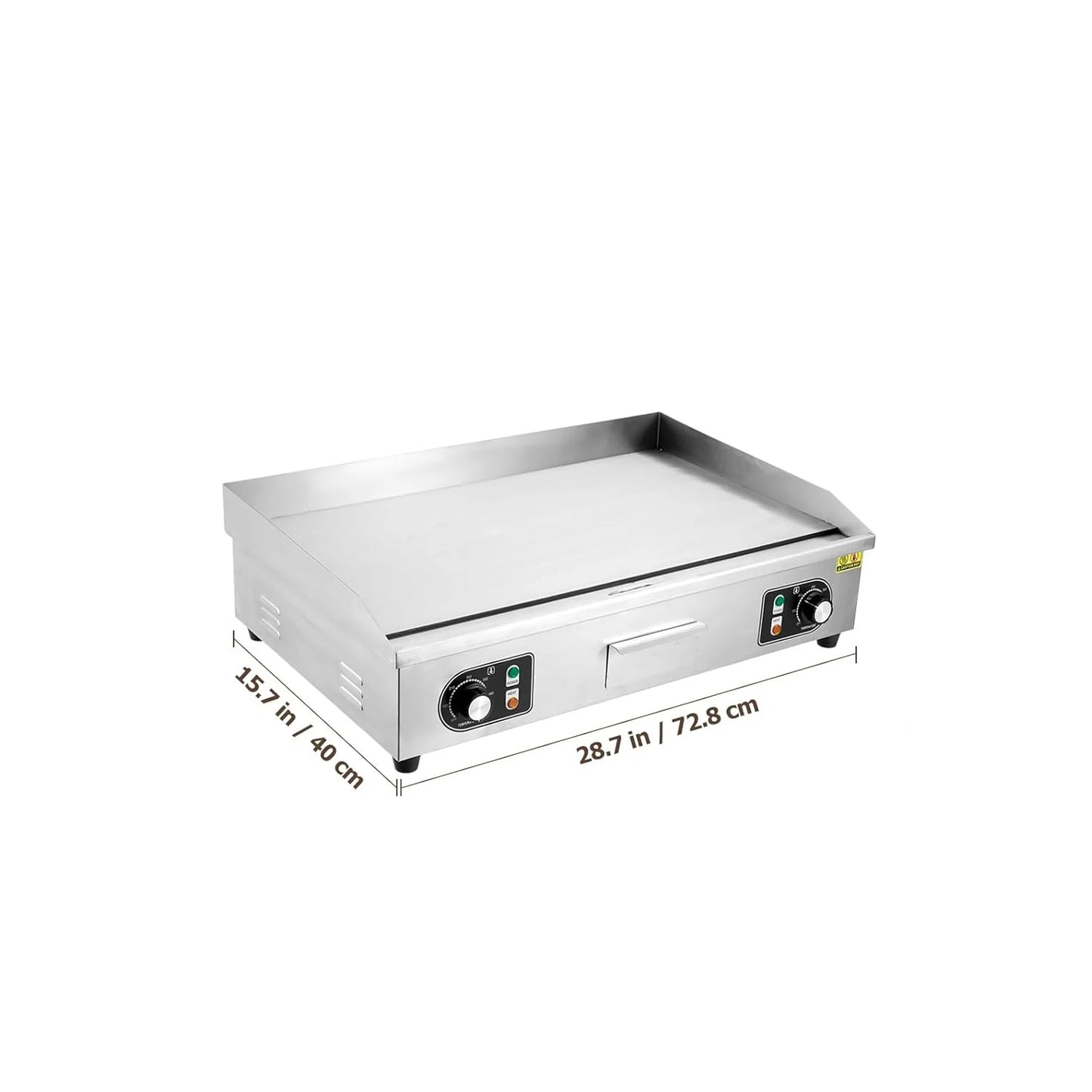 30 Inch Electric Griddle for Outdoor Cooking Non-Stick Grill Plate Adjustable Temperature Control 122°F-572°F