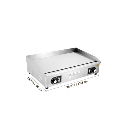 30 Inch Electric Griddle for Outdoor Cooking Non-Stick Grill Plate Adjustable Temperature Control 122°F-572°F