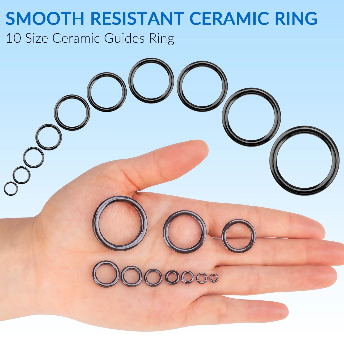 40pcs Fishing Rod Guides Ring 4  Round O Ceramic Rings For Rods Guides Replacement Accessories Fishing Tackle