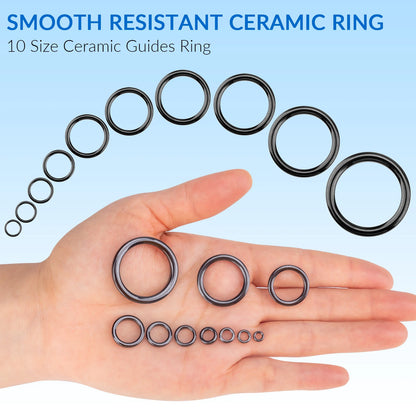 40pcs Fishing Rod Guides Ring 4  Round O Ceramic Rings For Rods Guides Replacement Accessories Fishing Tackle