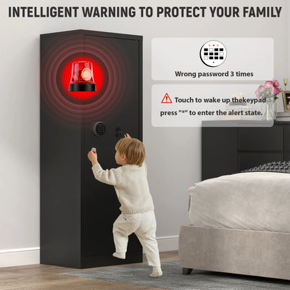 Steel Large Fireproof and Waterproof Gun Safe, Supporting Classified Storage of Multiple Types of Firearms