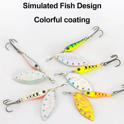 5Pcs Metal Spinner Spoon Fishing Lure Rotating Sequins Bait Hard Bait for Carp Bass Pesca