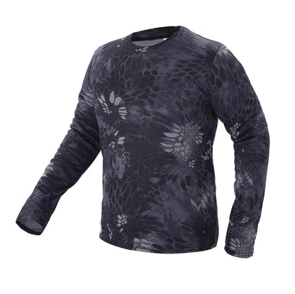 Long-Sleeve T-Shirt Anti-Sweat   Shirts Breathable Camo  Hunting Clothes Men Elasticity Sun-Protective Top