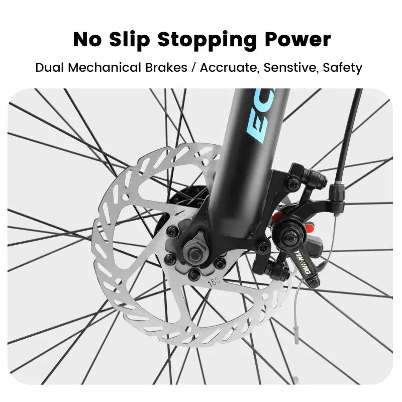 26-Inch Mountain Bike , Disc Brakes, 21-Speed Flat Wheel Tire Carbon Steel Bicycle Frame Fat Snow Bike Mountain Bicycle