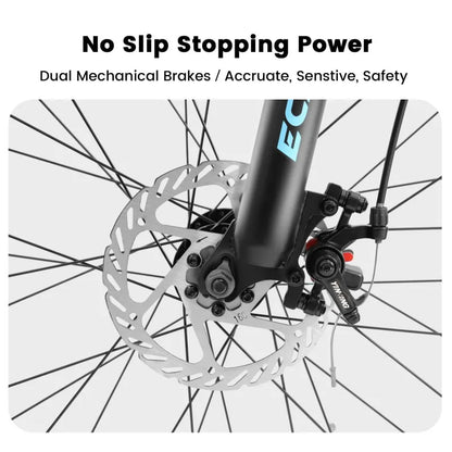 26-Inch Mountain Bike , Disc Brakes, 21-Speed Flat Wheel Tire Carbon Steel Bicycle Frame Fat Snow Bike Mountain Bicycle