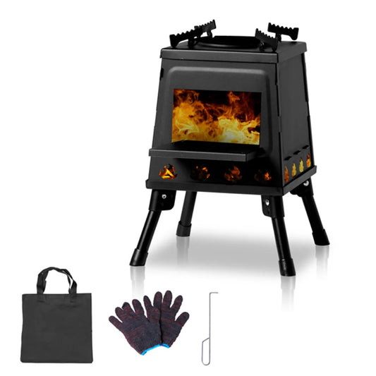 Fire Wood Heater with Burner Stove Camping Tent