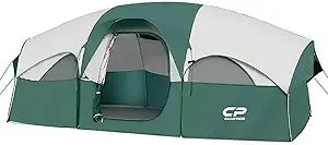 Tent 8 Person Camping Tents, Weather Resistant Family Tent, 5 Large Mesh Windows, Double Layer, Divided Curtain for Separated R