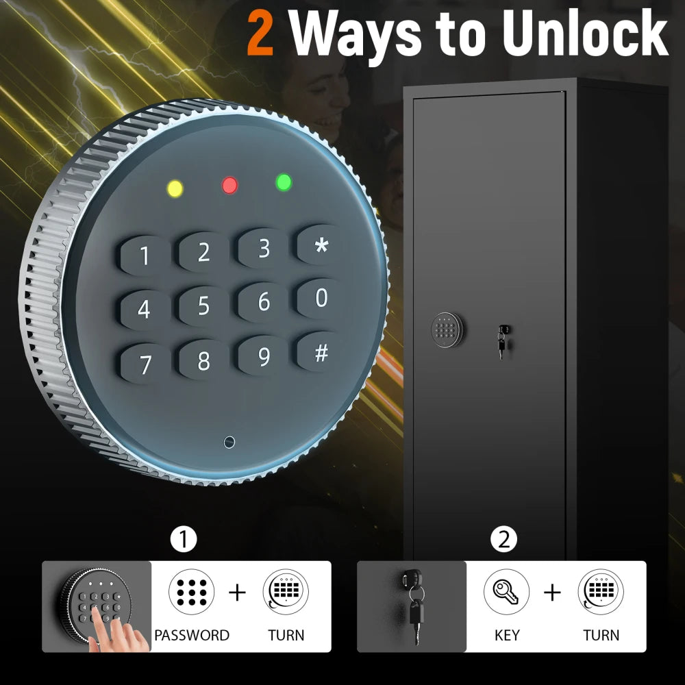 Steel Large Fireproof and Waterproof Gun Safe, Supporting Classified Storage of Multiple Types of Firearms