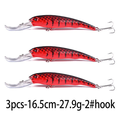 Hengjia 16.5cm 28g Big Minnow Lure Trolling Bait Artificial Wobblers  Deep Diving Sea Fishing Tackle Bass Pike Crankbaits