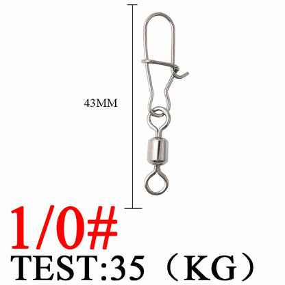Bearing Rolling Swivel Stainless Steel Snap Pike Fishing Accessories Connector Fishhook Lure Swivels Tackle