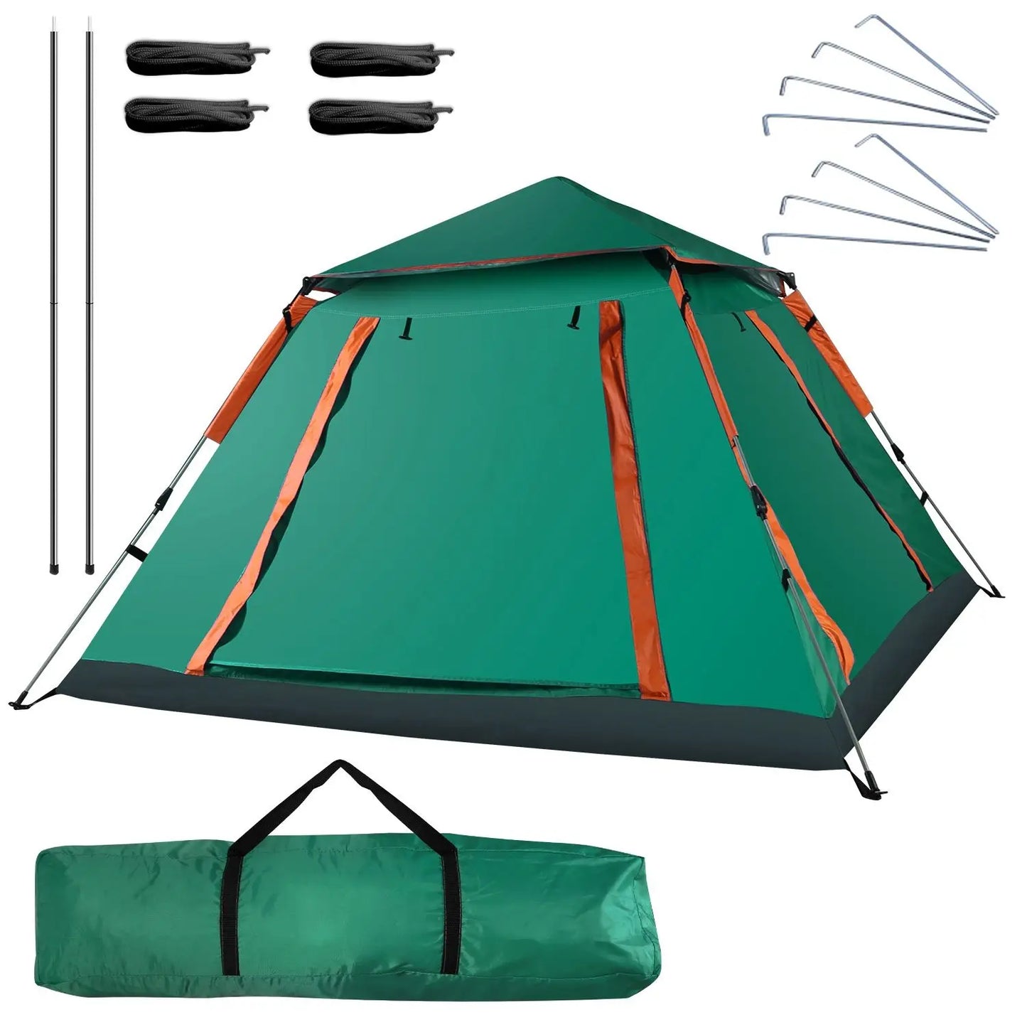 4-5 Person Camping Tent Outdoor Foldable Waterproof Tent with 2 Mosquito Nets Windows Carrying Bag for Hiking Climbing Adventure