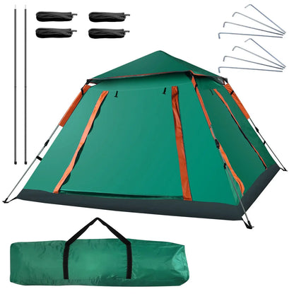 4-5 Person Camping Tent Outdoor Foldable Waterproof Tent with 2 Mosquito Nets Windows Carrying Bag for Hiking Climbing Adventure