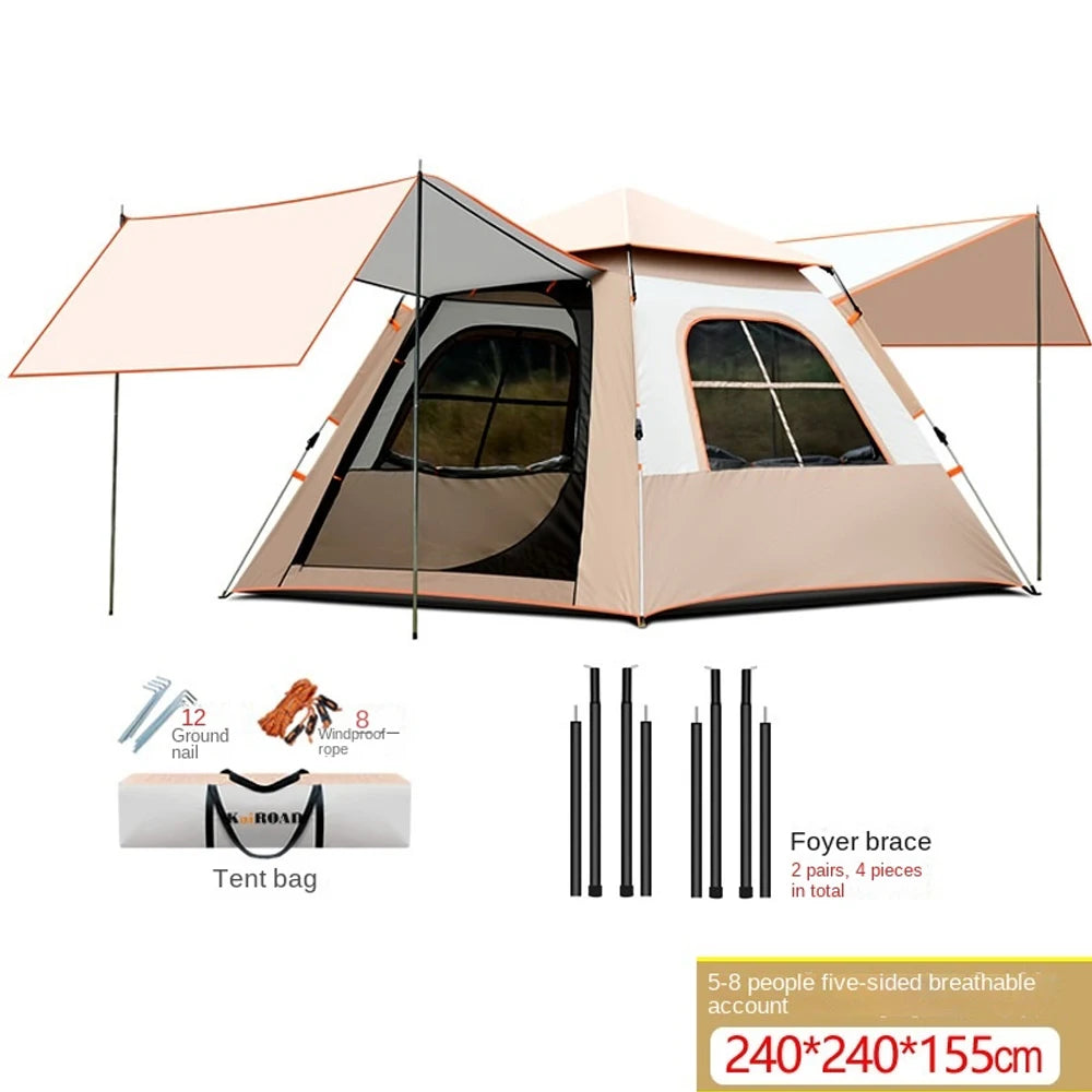 Outdoor Automatic Camping Family Tent 3-8 Person Large Camping