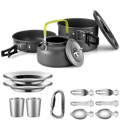 Camping Cooking Set Outdoor Aluminum Lightweight Equipment