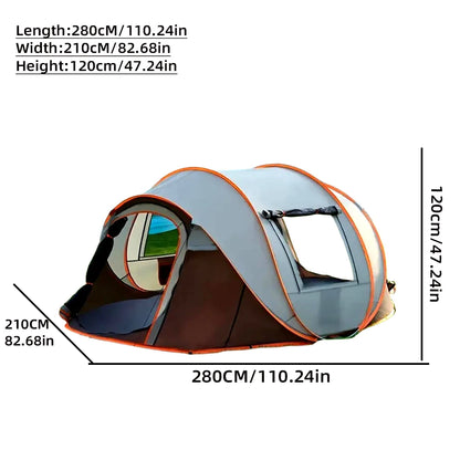 A pop-up tent for family trips, waterproof sun-proof camping tent, portable outdoor tent camping and hiking trips
