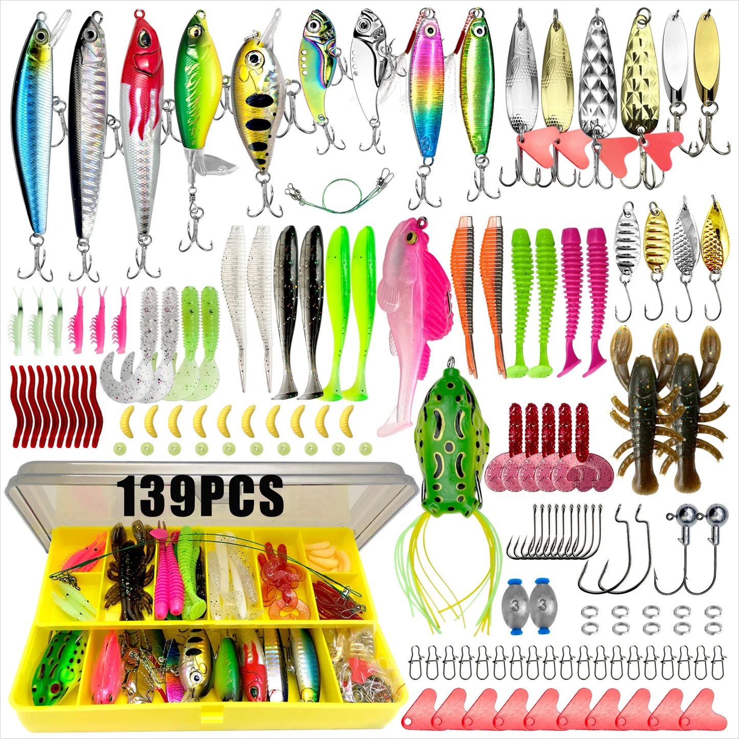 Fishing Lures Set Soft Hard Baits Metal Jig Spoon Gear Layered For Bass Pike Crankbait Tackle Accessories