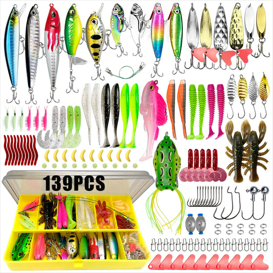 Fishing Lures Set Soft Hard Baits Metal Jig Spoon Gear Layered For Bass Pike Crankbait Tackle Accessories