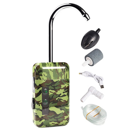 Water Oxygen Pump Portable Fishing Oxygen Water Pump Intelligent Sensor Energy Saving LED Light
