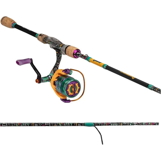 ProFISHiency Krazy Spinning Fishing Combo | 7' Graphite Rod, Stainless Steel Guides, Cork Handle | 6:2:1 Gear Ratio