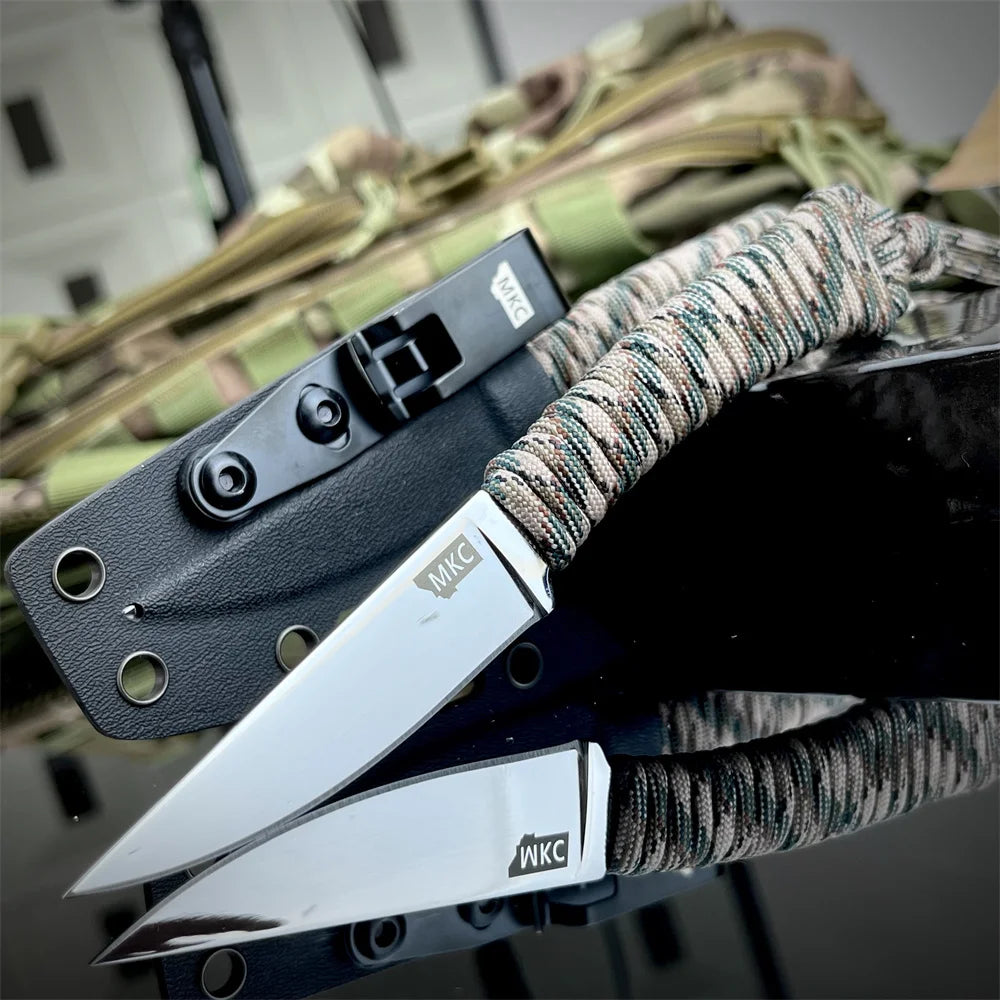 Straight Knife   Blade Nylon Rope Handle C