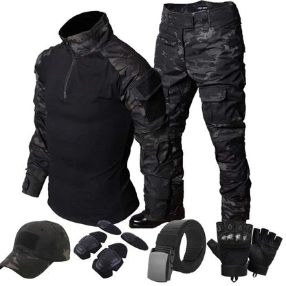 Combat Tops Waterproof Tactical Suits Elastic Multiple Pockets Quick Drying Workwear Cargo