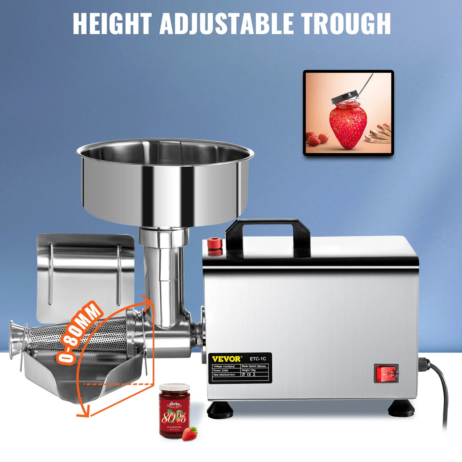 Electric Fruit Press Strainer Machine Commercial Food Strainer Sauce Maker Stainless-steel