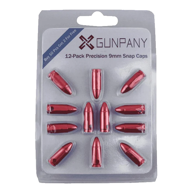 6/12 Pack 9mm Snap Cap Pistol Dry Firing Fake Cartridge For Gunsmithing Training
