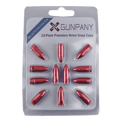 6/12 Pack 9mm Snap Cap Pistol Dry Firing Fake Cartridge For Gunsmithing Training