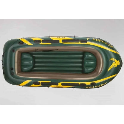 Great deal.Seahawk Inflatable Boat Series: Includes Deluxe Aluminum Oars and High-Output Pump – SuperStrong PVC – Fishing Rod Ho