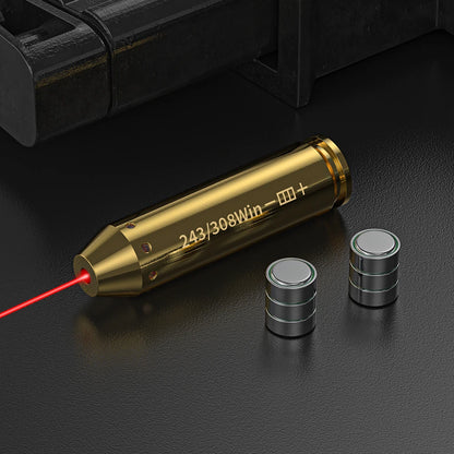 243 308WIN Optics Cartridge Red Dot Laser Bore Brass Bore Boresighter For Pistol Rifle Scope Hunting Accessories 6 Batte