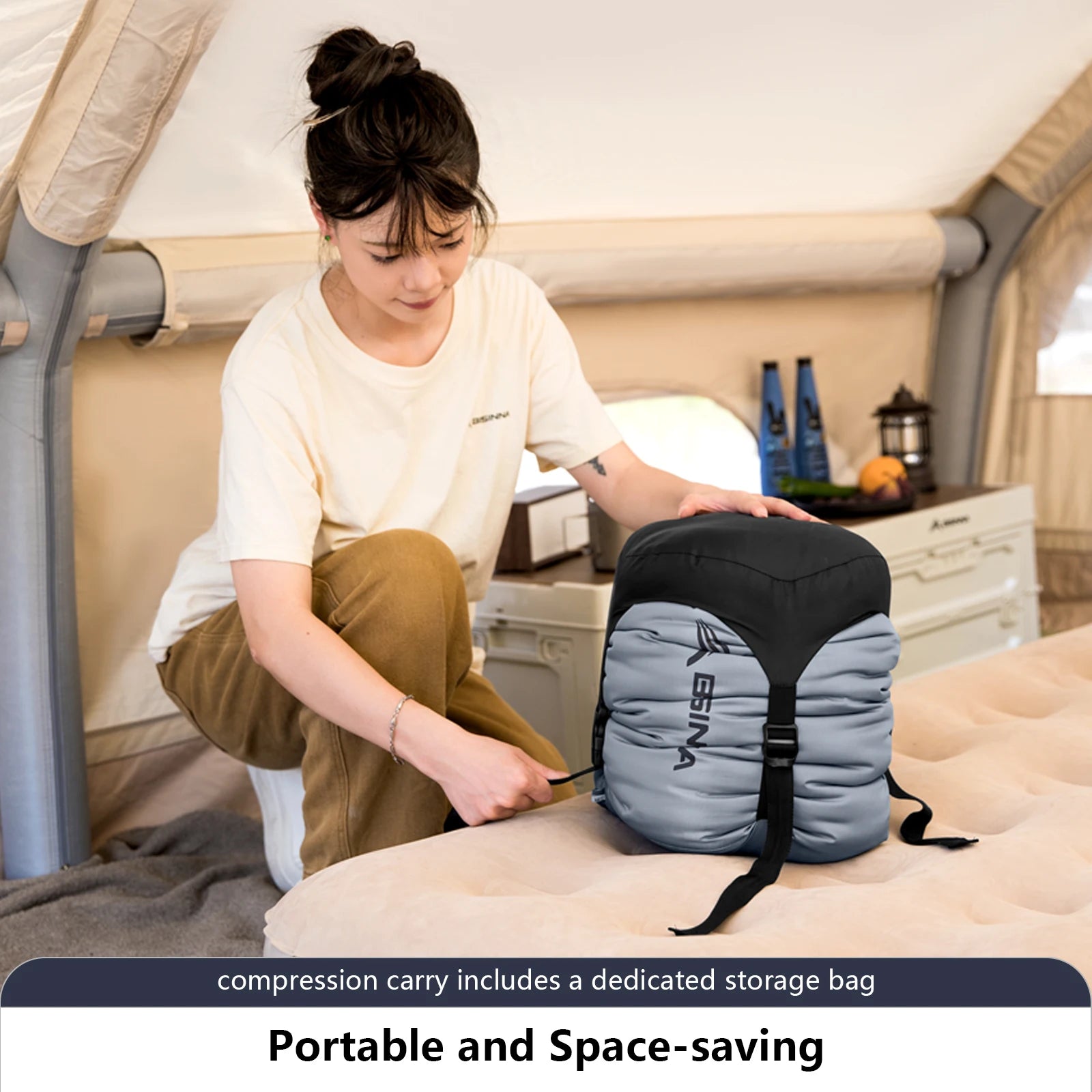 BISINNA Heating Sleeping Bag for Adults Cold Weather Lightweight Portable Warm Winter Camping Bags for Outdoor Hiking Supplies