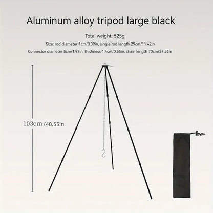 Camping Campfire Tripod Adjustable Hanging Pot, Stable Campfire Cooking,