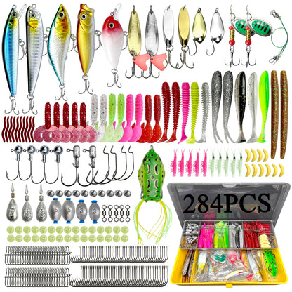 Fishing Lures Kit for Topwater Bait Rigs Tackle Kit for Bass Trout Salmon Fishing Accessories