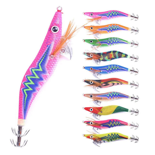 Artificial Hard Bait Luminous Squid Jig Sea Fishing Lure   Shrimp Cuttlefish Squid Rig