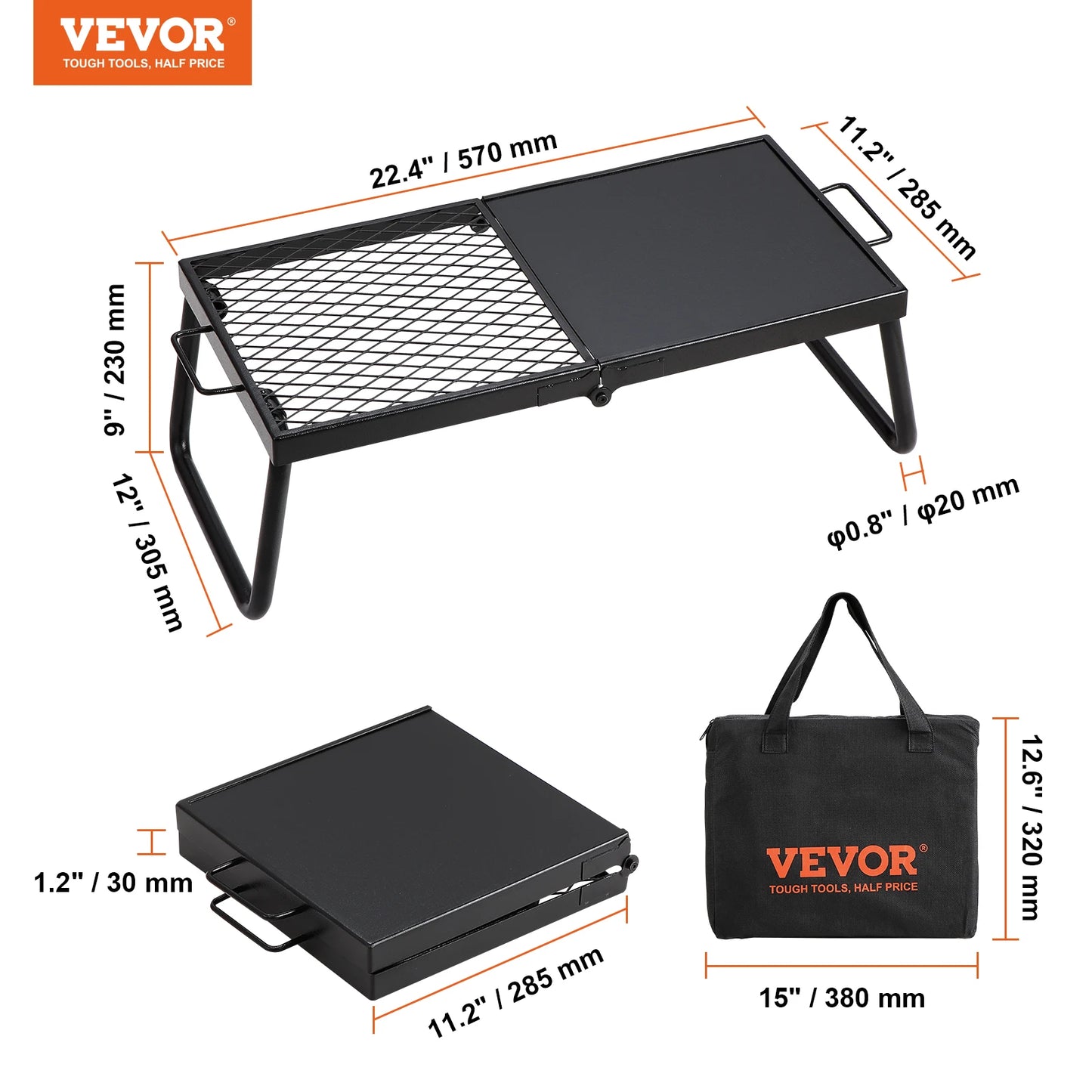 SucceBuy 18/24in Barbecue Charcoal Grill Outdoor Home Appliance for Outdoor Cooking Camping Picnics Beach