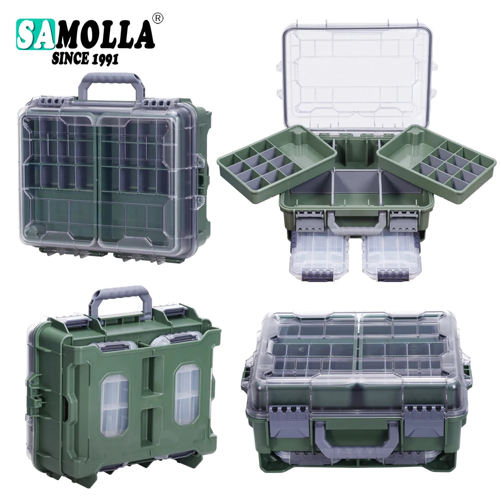 Fishing Tackle Box Large Capacity Portable Multi-functional Waterproof Bait  Outdoor Camping Storage Box