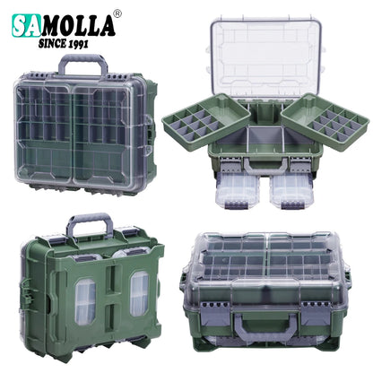 Fishing Tackle Box Large Capacity Portable Multi-functional Waterproof Bait  Outdoor Camping Storage Box