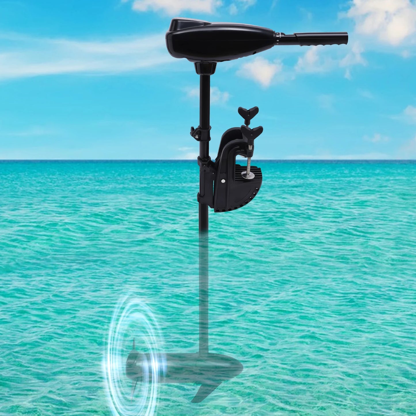 80LBS Thrust Electric Trolling Motor Engine,1.2HP Heavy Duty Fishing Boat Engine outboard motor 12V  for Kayak Inflatable Boats